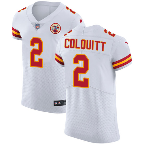 Nike Chiefs #2 Dustin Colquitt White Men's Stitched NFL Vapor Untouchable Elite Jersey - Click Image to Close